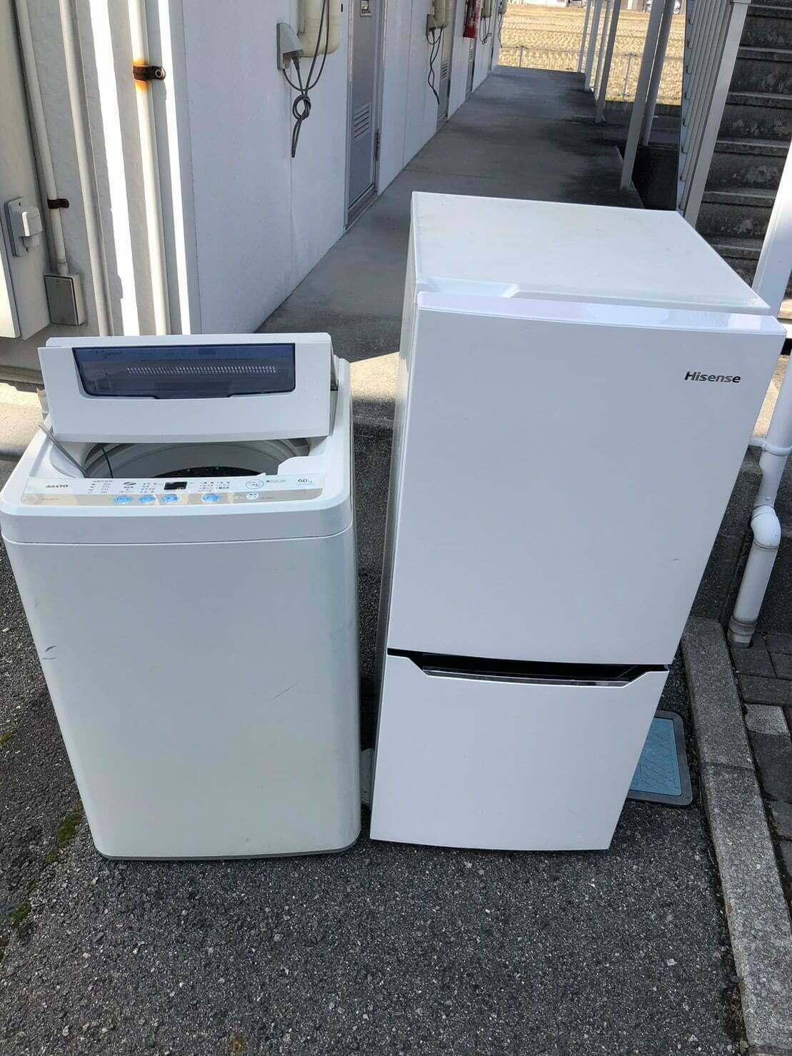 引っ越しの際に1kアパートの冷蔵庫、洗濯機処分