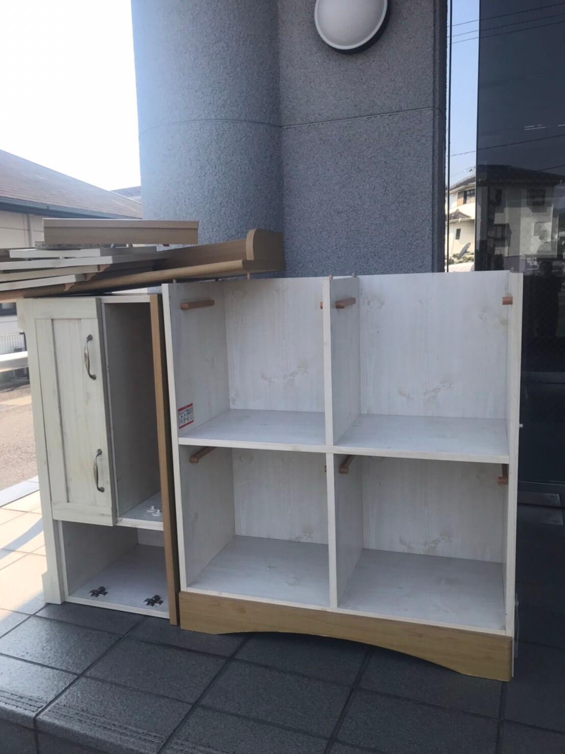 解体しないと部屋から出ない収納棚の不用品回収